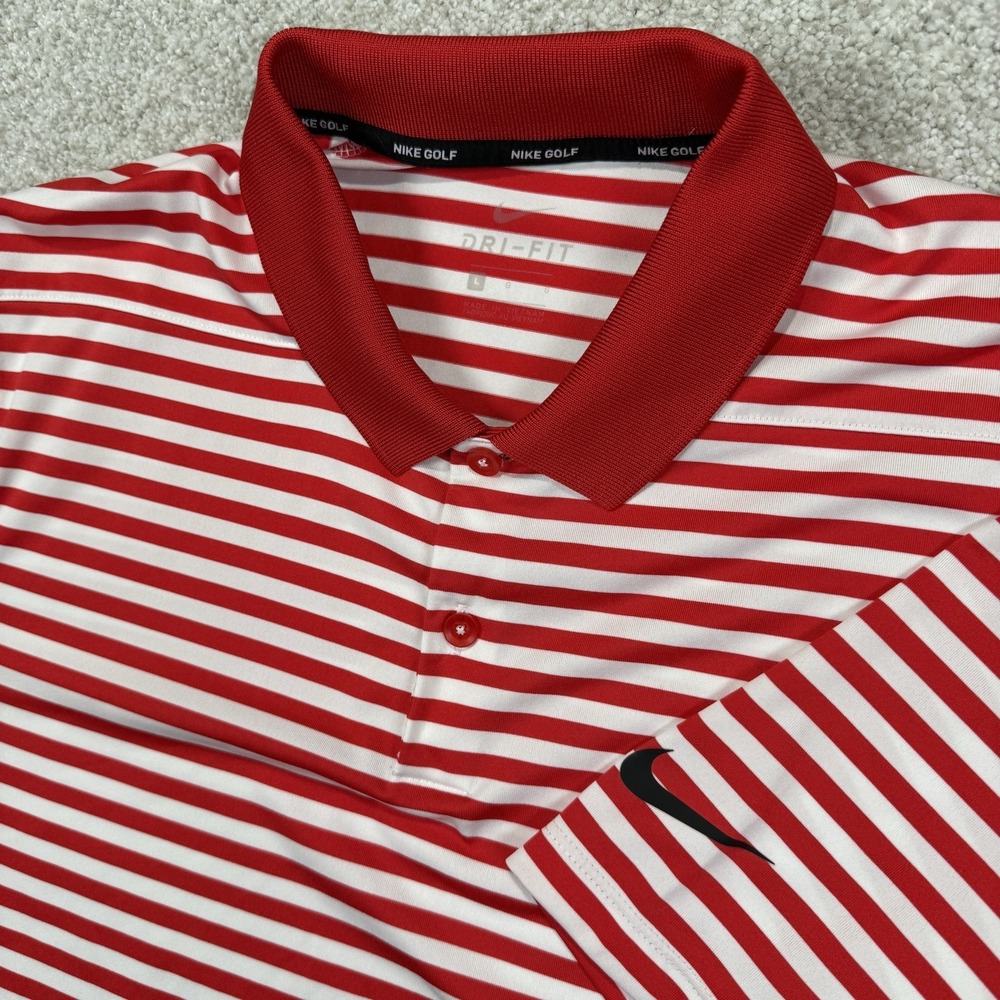 MEN'S NIKE GOLF PERFORMANCE DRI-FIT POLO SHIRT LARGE STRIPES
